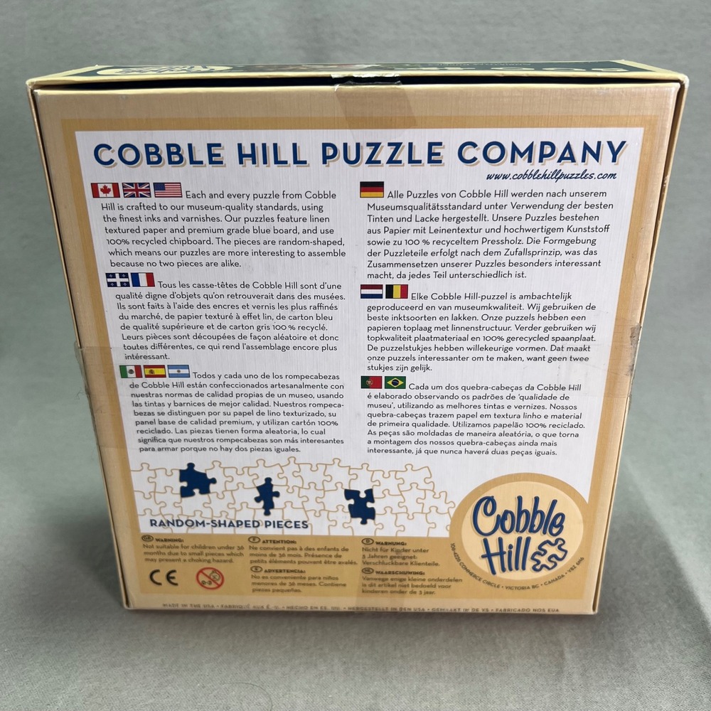 Cobble Hill Jigsaw Puzzle Christmas Puppies Holiday Dog Sled Textured 500 Piece - Picture 5 of 8